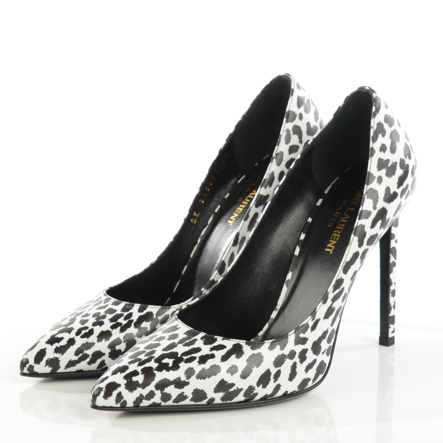 Soft Calfskin Baby Cat Paris 105 Pumps 38 Bianco Nero Black
