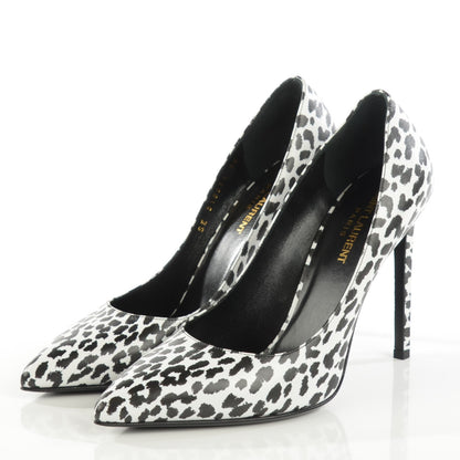 Saint Laurent Soft Calfskin Baby Cat Paris 105 Pumps 38 Bianco Nero Black 3 of 8