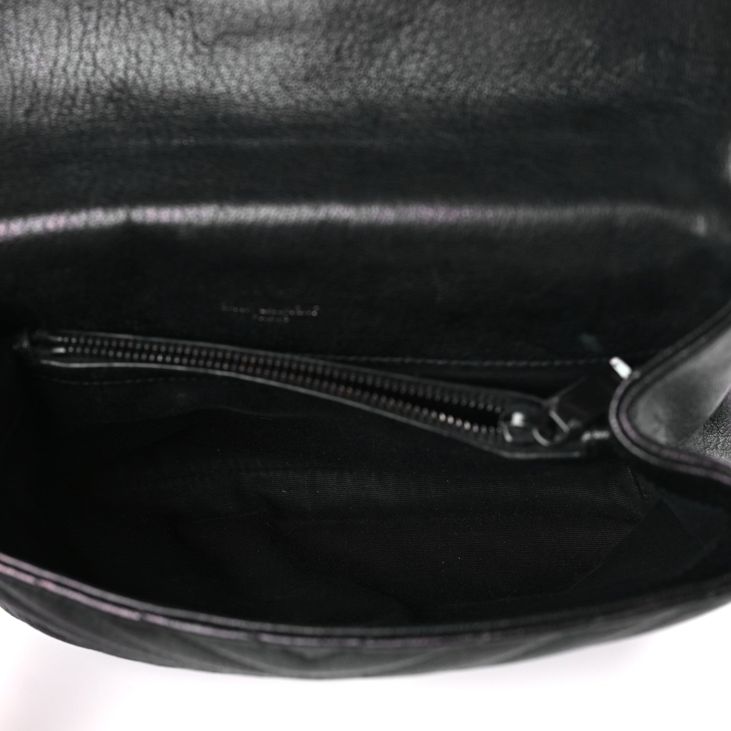 Saint Laurent Sheepskin Matelasse Chevron Monogram Monochrome Medium College Bag Black 5 of 9