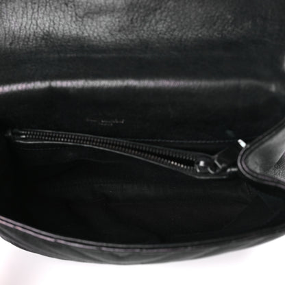 Saint Laurent Sheepskin Matelasse Chevron Monogram Monochrome Medium College Bag Black 5 of 9