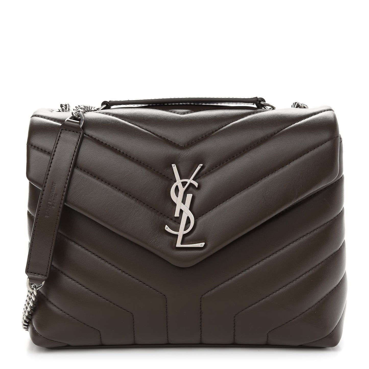 Calfskin Y Quilted Monogram Small Loulou Chain Satchel Faggio