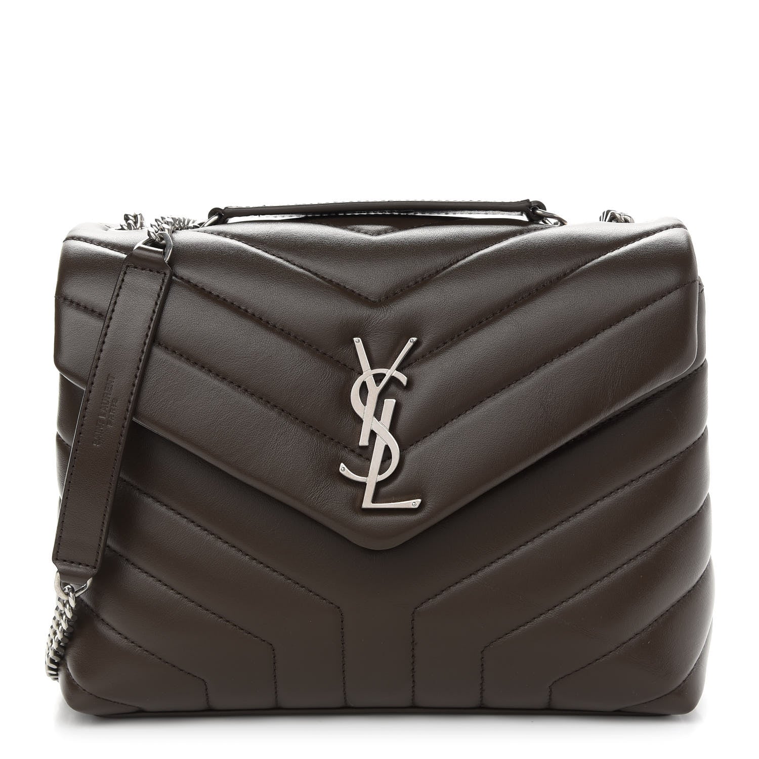 Saint Laurent Calfskin Y Quilted Monogram Small Loulou Chain Satchel Faggio 1 of 9