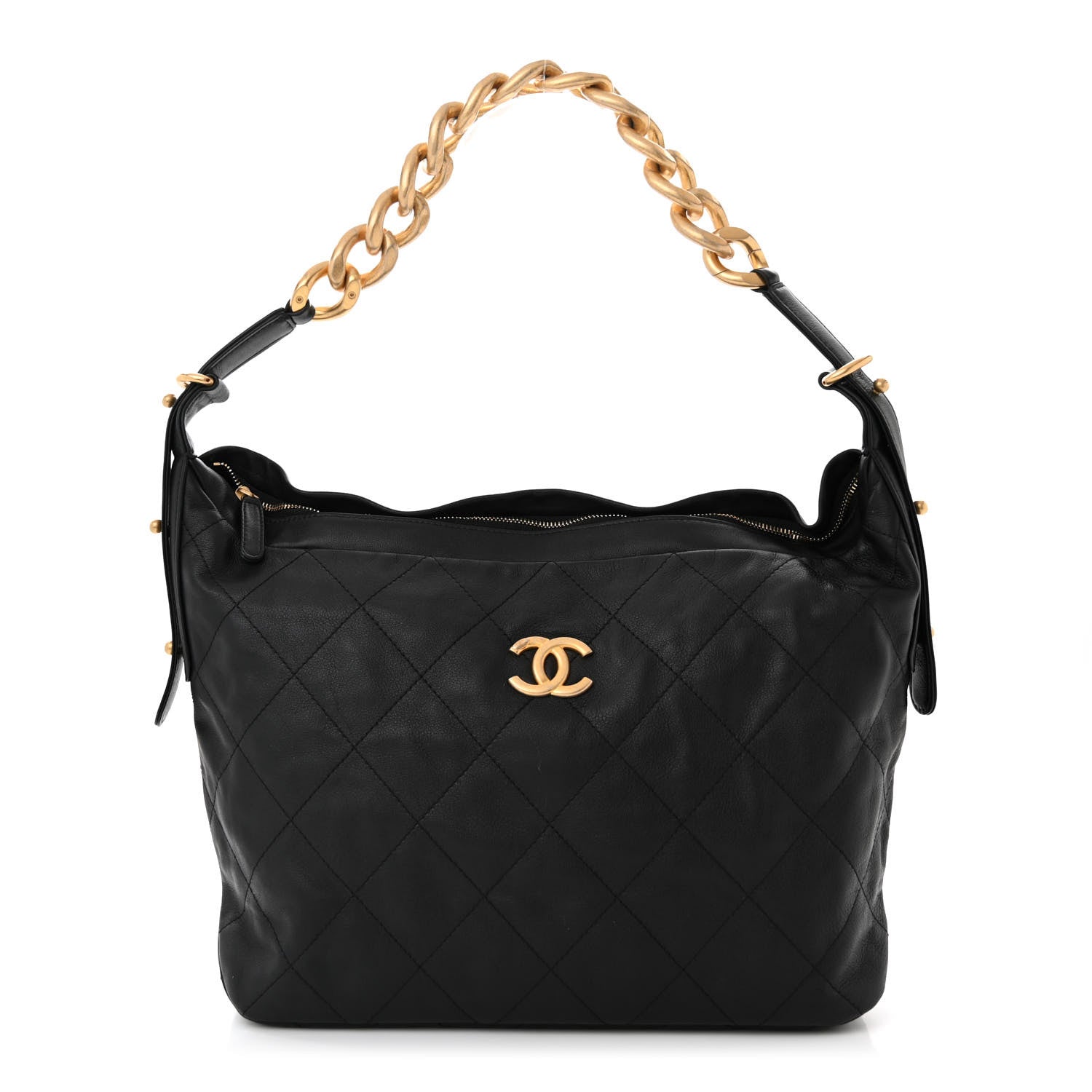 Chanel Calfskin Quilted Large Daily Hobo Black 1 of 10