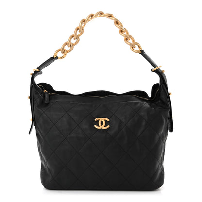 Chanel Calfskin Quilted Large Daily Hobo Black 1 of 10
