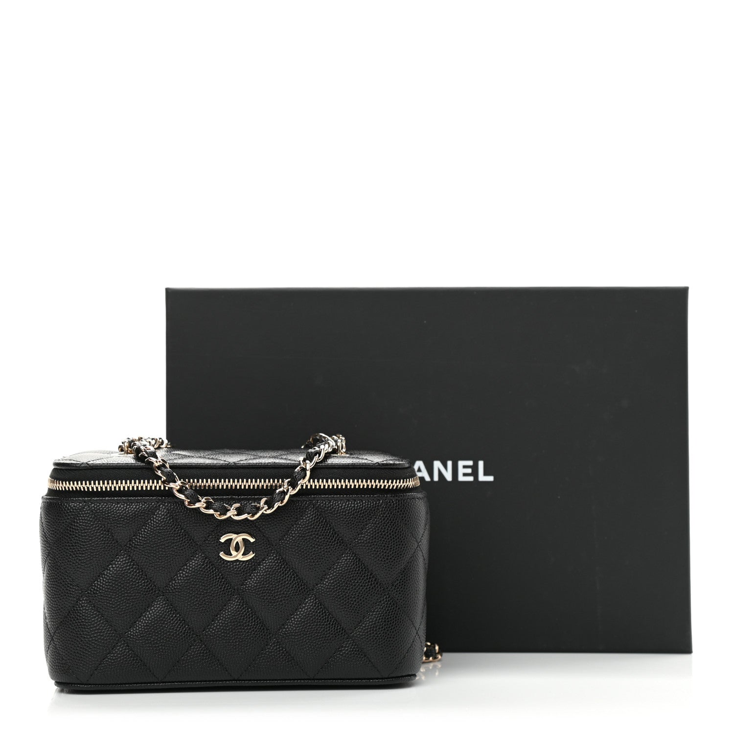 Chanel Caviar Quilted Small Vanity Case With Chain Black 12 of 12