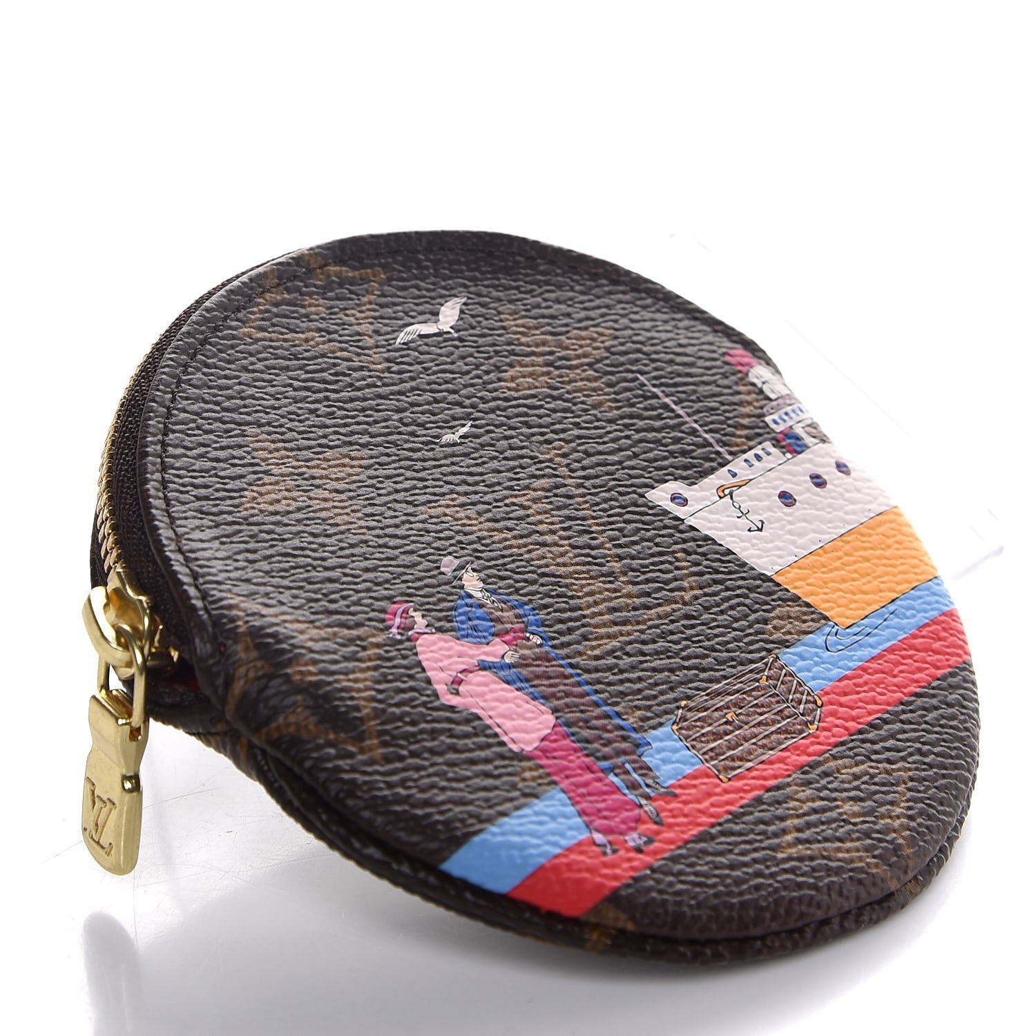 Louis Vuitton Monogram 2016 Christmas Animation Round Coin Purse Rouge 4 of 8