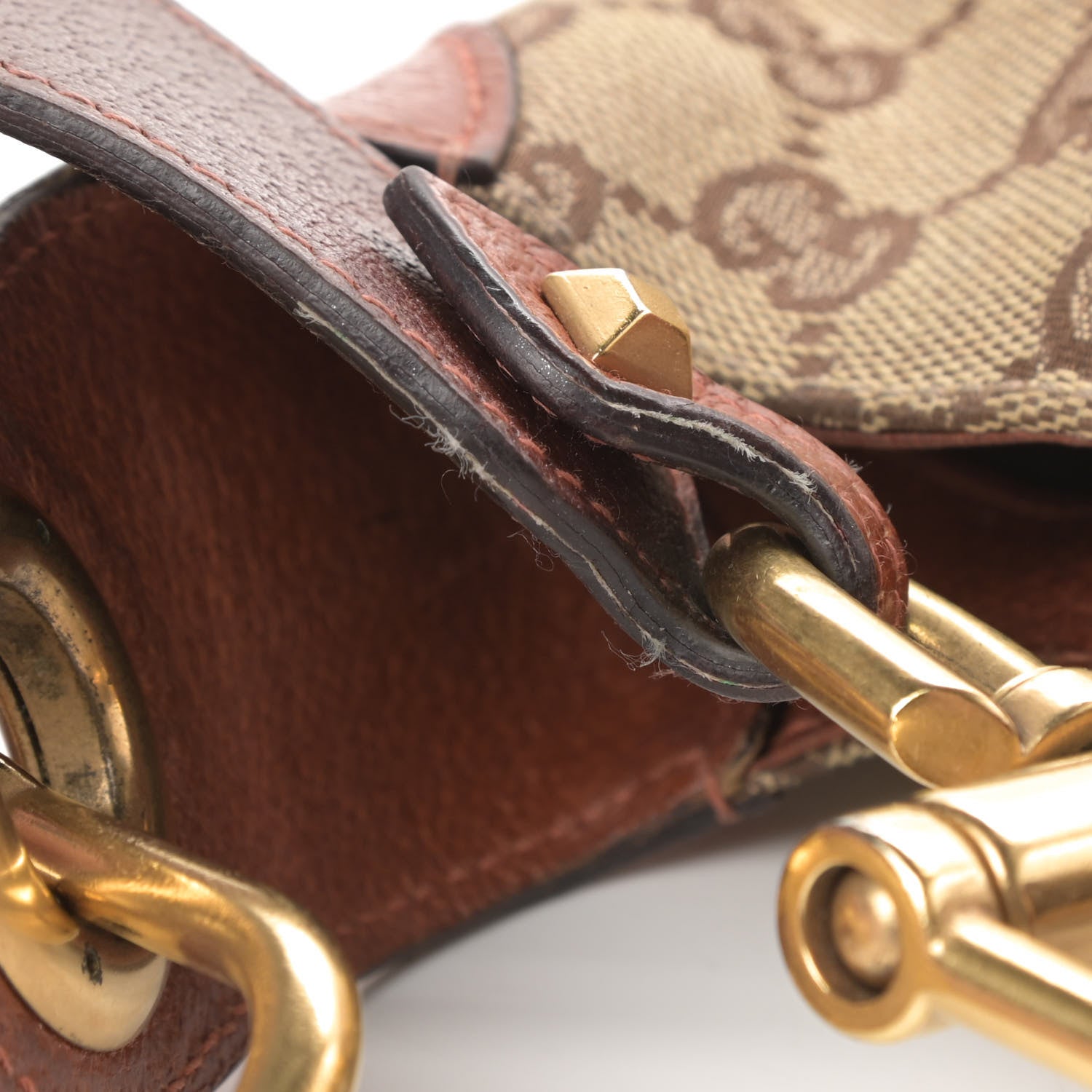 Gucci Monogram Mini Piston Lock Jackie O Hobo Brown 11 of 14