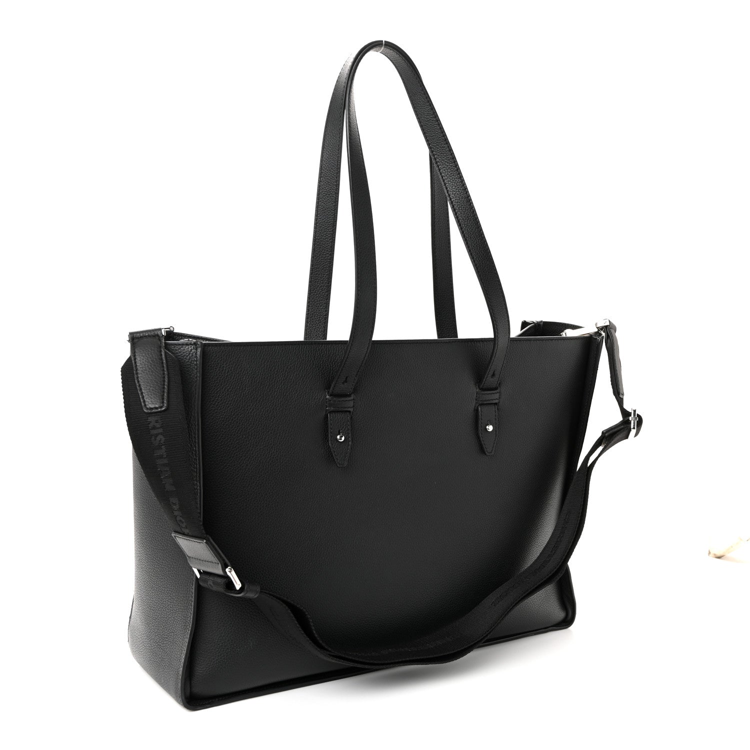 Christian Dior Grained Calfskin Saddle Tote Black 5 of 19