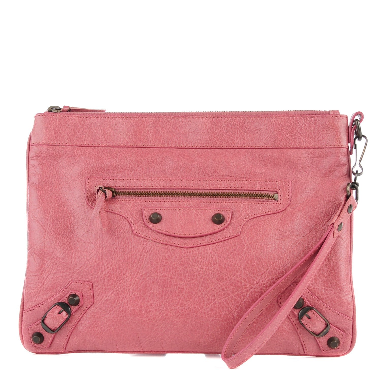 Balenciaga Agneau Classic Hardware Flat Handle Clutch Rose Bruyere 1 of 11