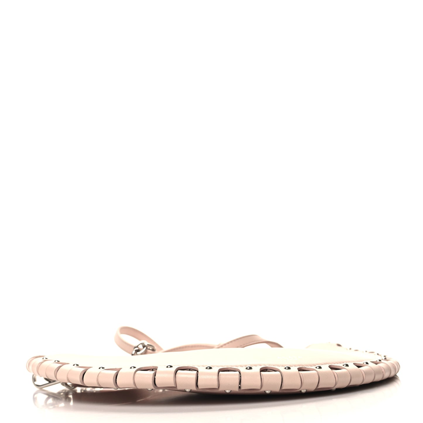 Lambskin Studded Chain Demi Lune Bag Galet
