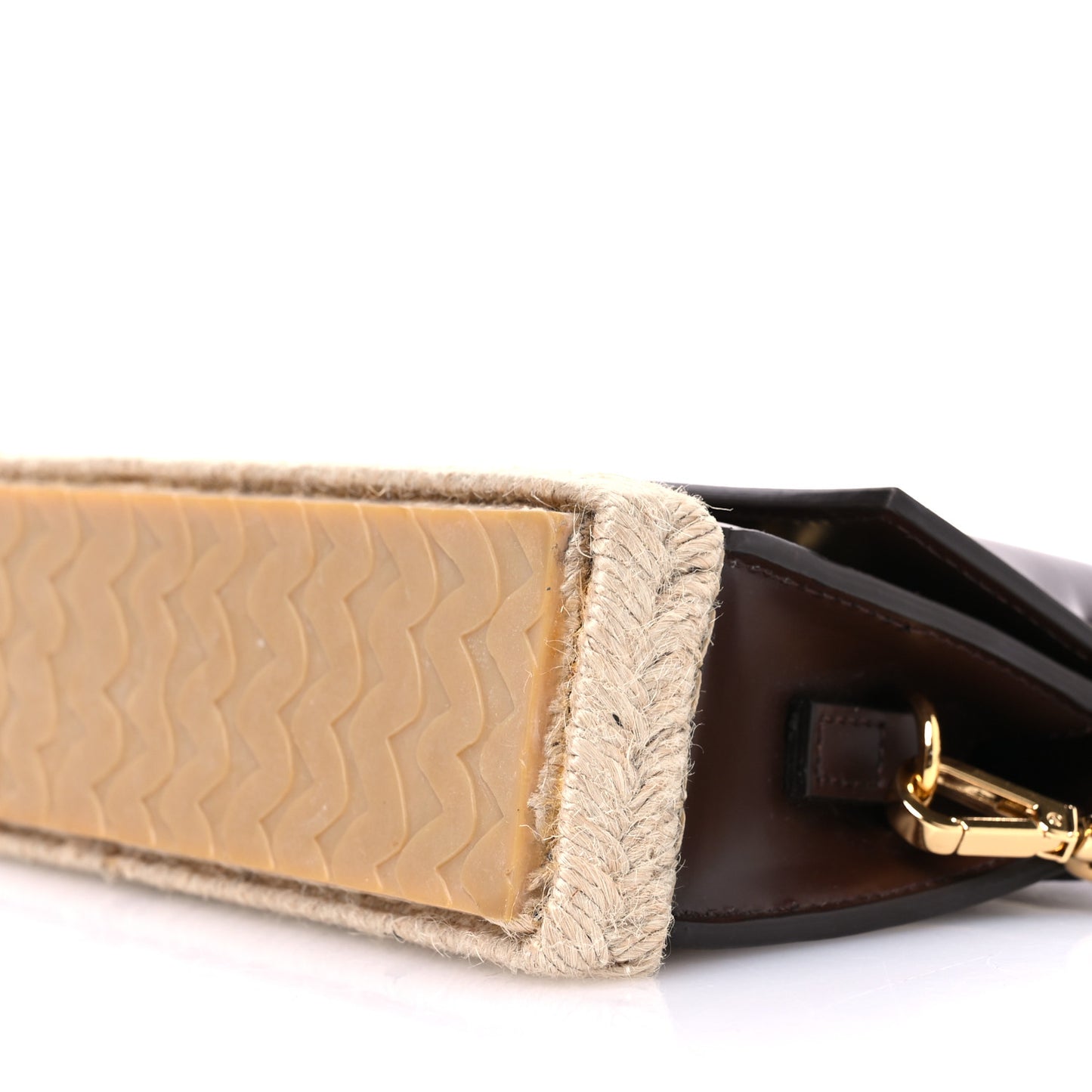 Calfskin Raffia Le Chiquito Long Cordao Brown