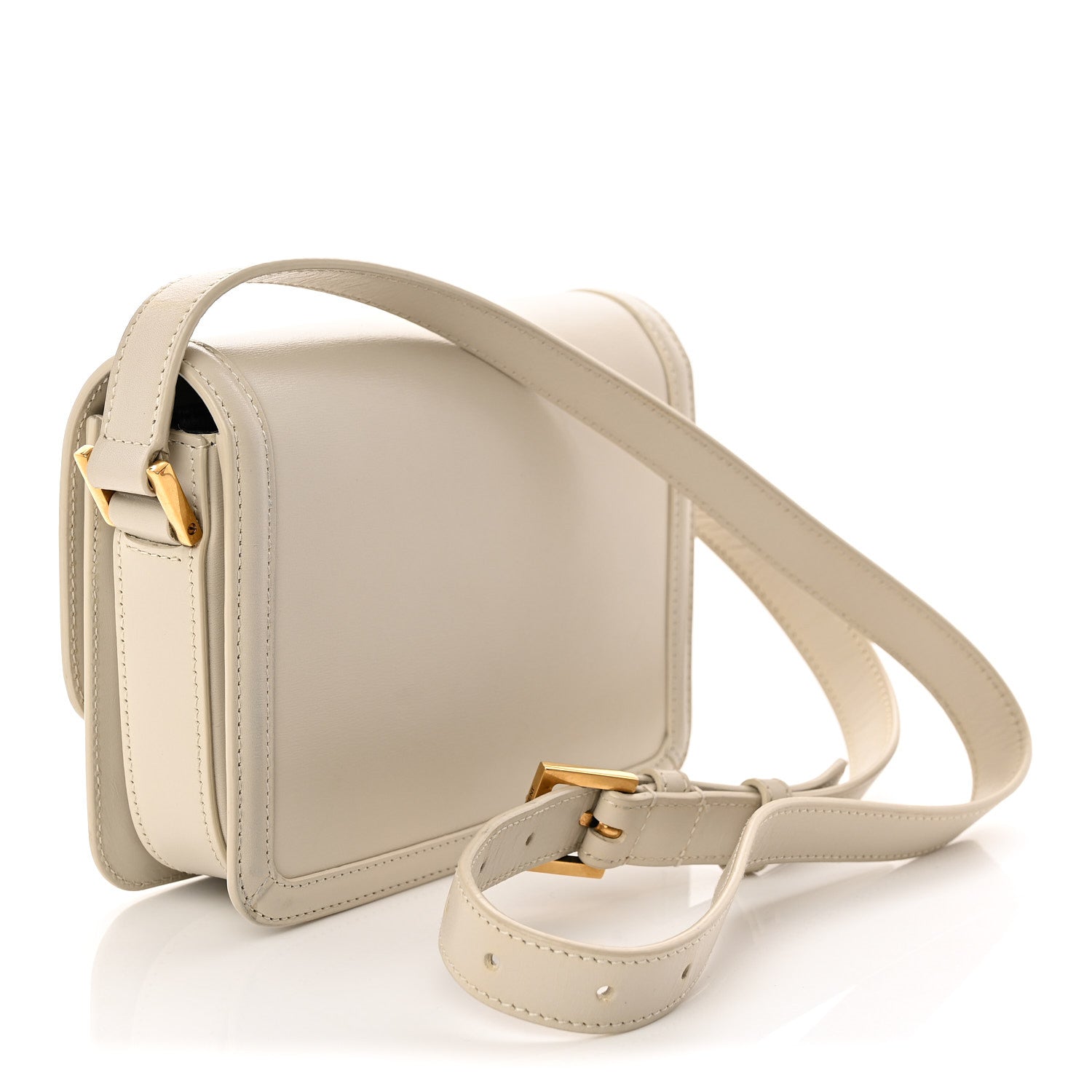 Saint Laurent Smooth Calfskin Small Solferino Satchel Ivory 3 of 10