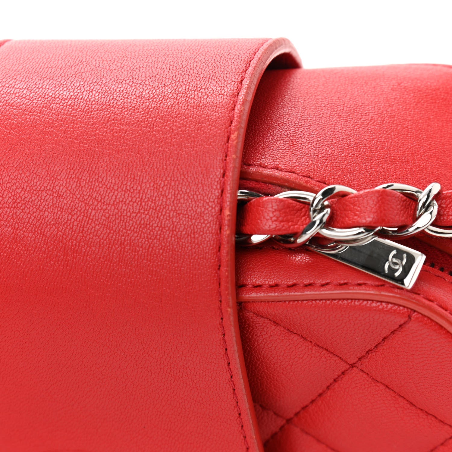 Chanel Lambskin Quilted Mini CC Box Camera Bag Red 14 of 14
