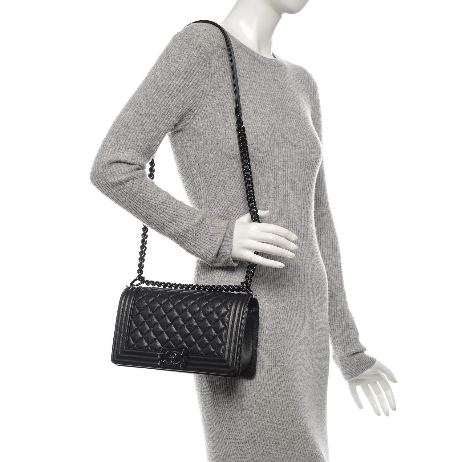 Chanel Caviar Quilted Medium Boy Flap So Black 2 of 7