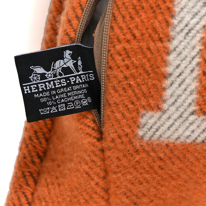 Hermes Wool Cashmere Avalon Pillow PM Ecru Potiron 3 of 3