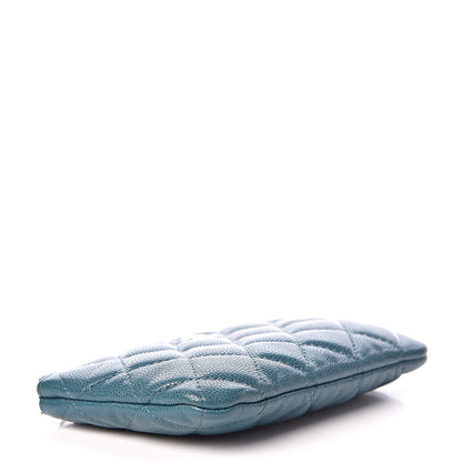 Chanel Caviar Quilted Small Cosmetic Case Dark Turquoise 4 of 8