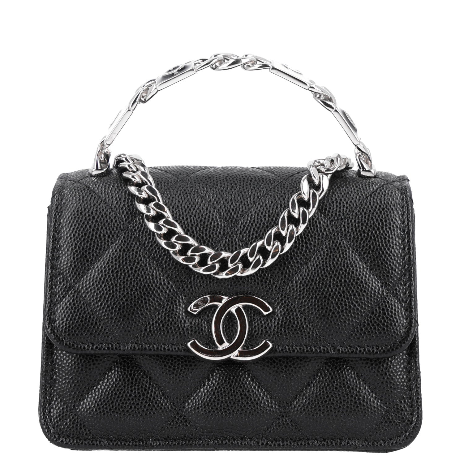Chanel Caviar Quilted Pick Me Up Clutch With Chain Black 1 of 11