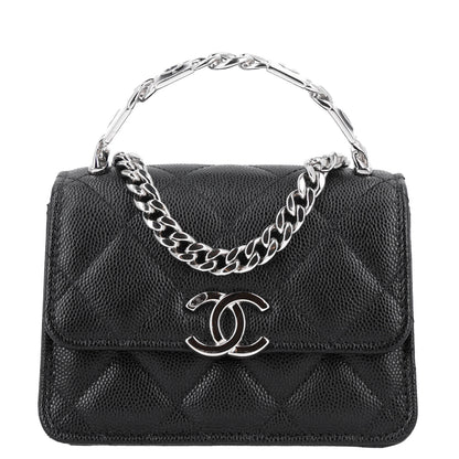 Chanel Caviar Quilted Pick Me Up Clutch With Chain Black 1 of 11