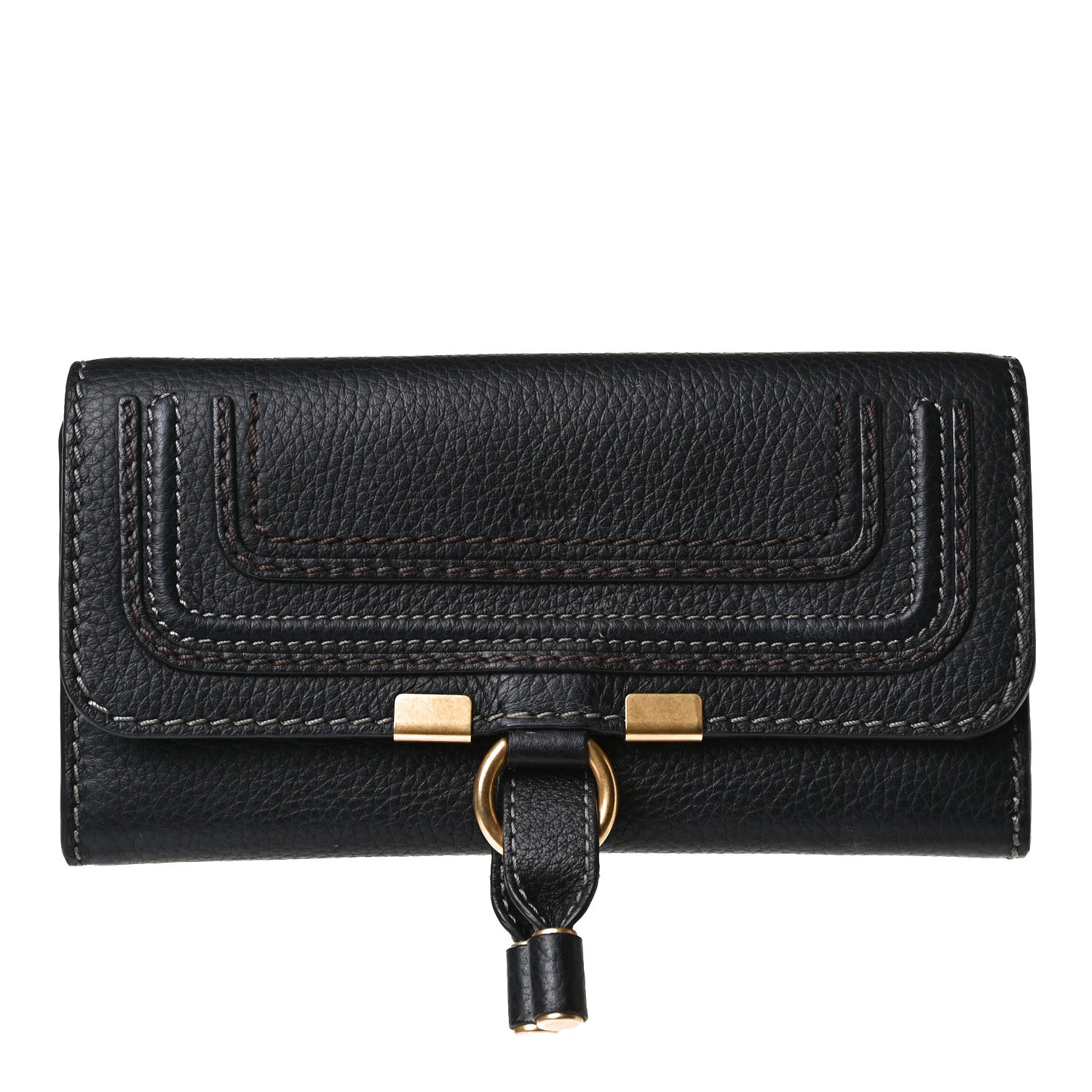 Chloe Calfskin Marcie Continental Flap Wallet Black 1 of 9