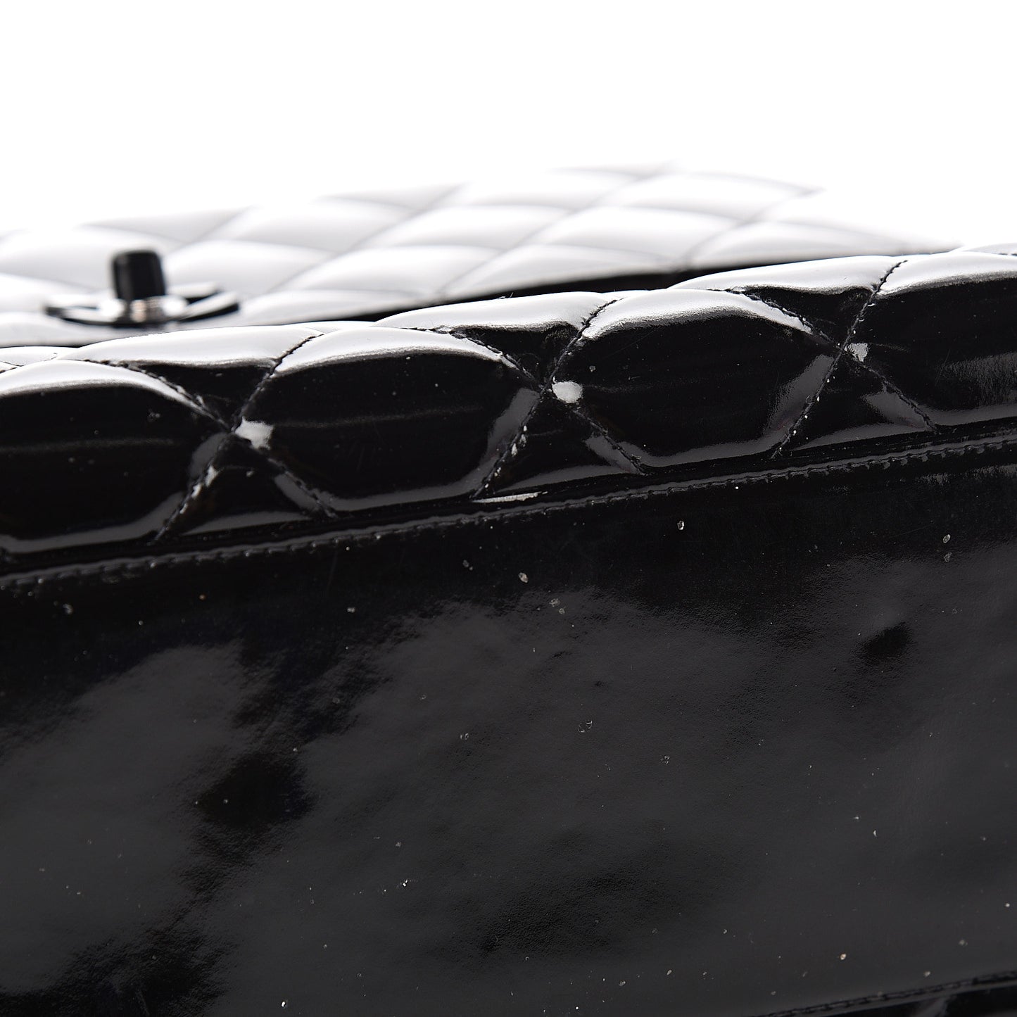 Patent Quilted Jumbo Kelly Flap Black