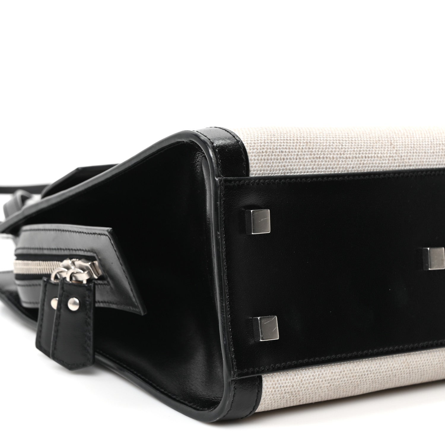 Saint Laurent Canvas Calfskin Small Uptown Tote Black 8 of 9