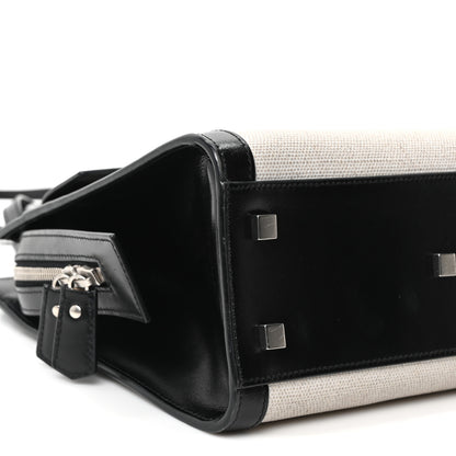 Saint Laurent Canvas Calfskin Small Uptown Tote Black 8 of 9