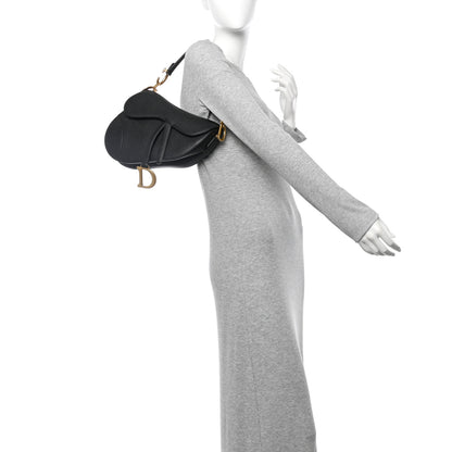 Christian Dior Grained Calfskin Saddle Bag Black 2 of 10