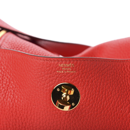Hermes Taurillon Clemence Lindy 26 Rouge Tomate 6 of 10