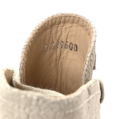 Chanel Crackled Calfskin High Top Espadrilles 35 Light Beige Black 6 of 9