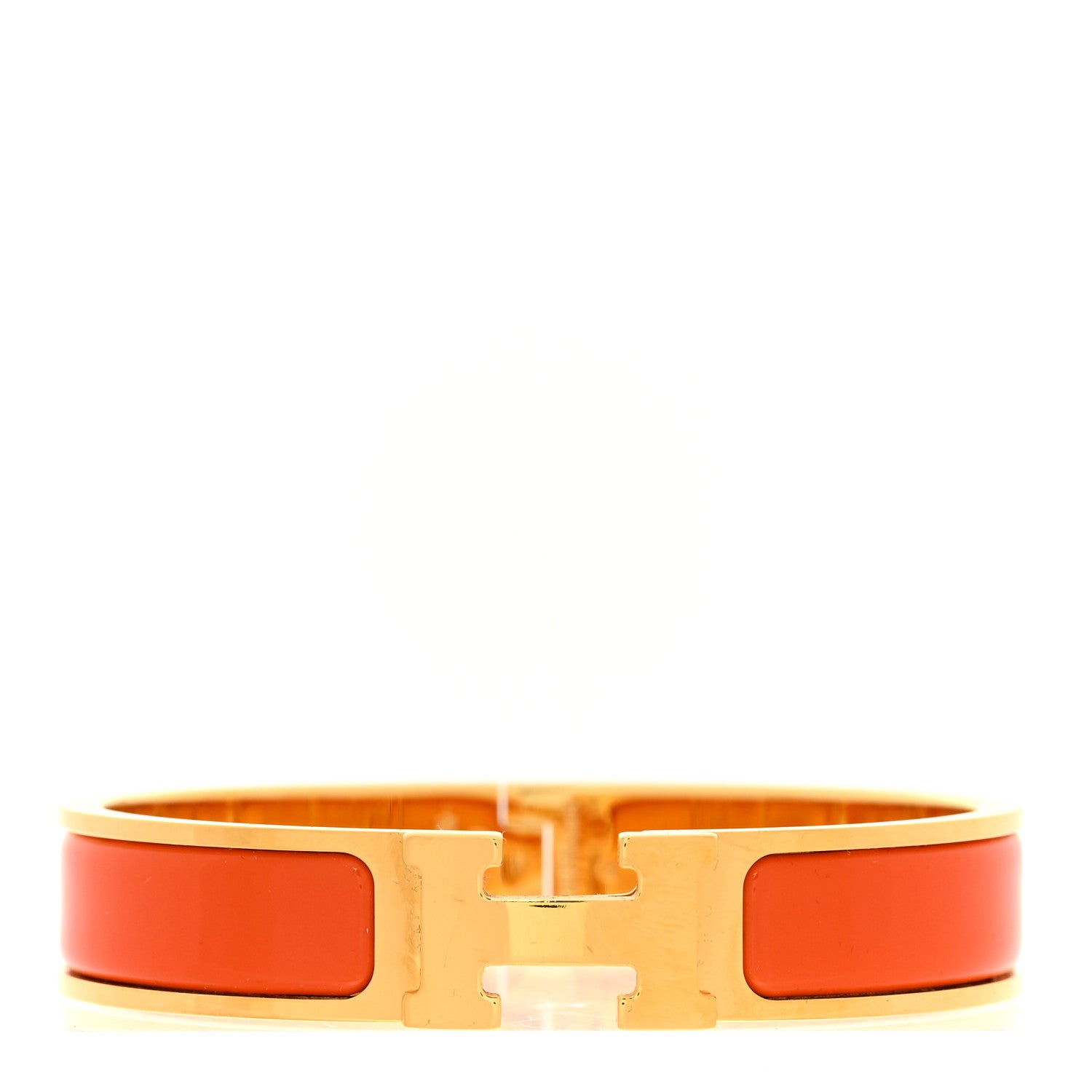Hermes Enamel Narrow Clic Clac H Bracelet PM Orange 1 of 5