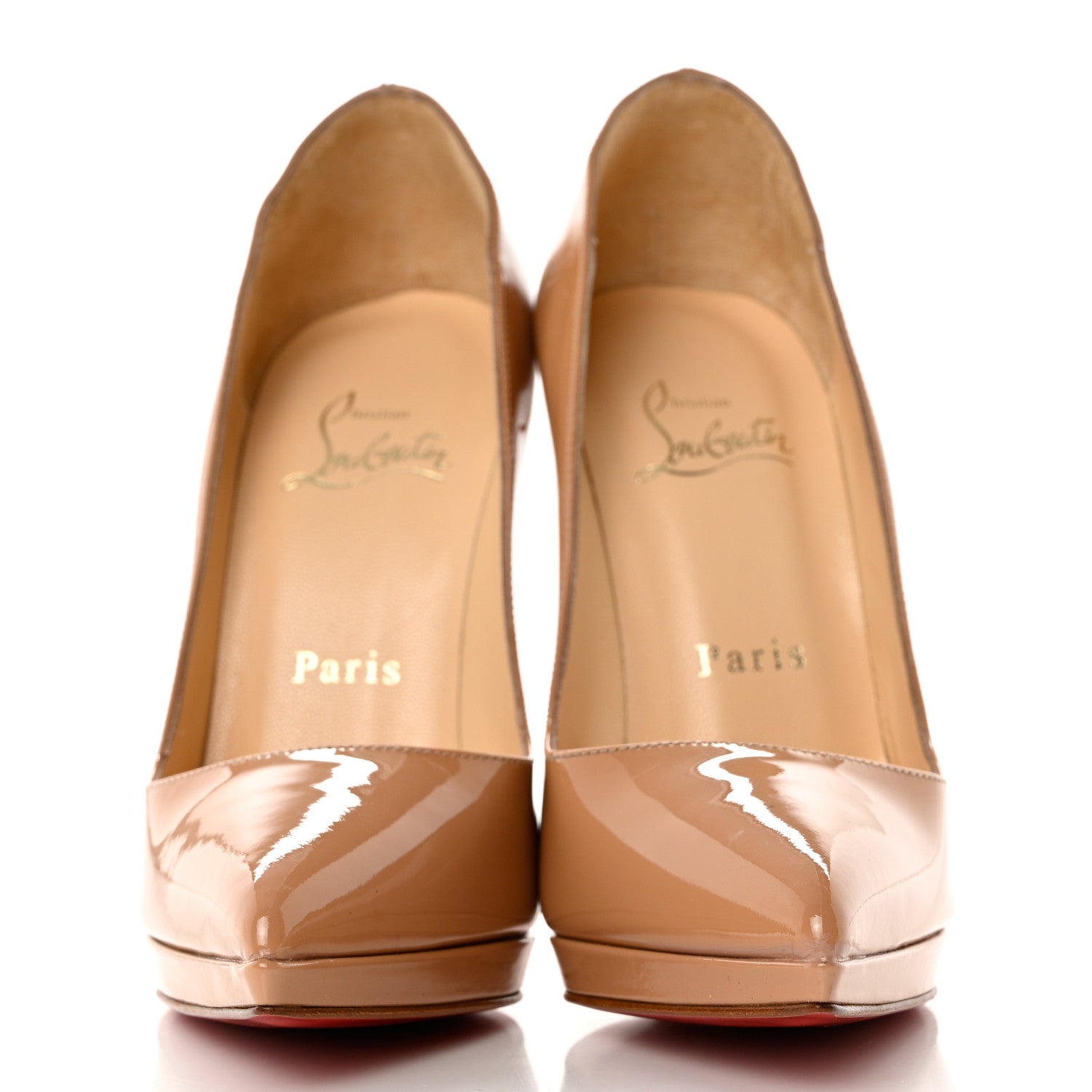 Christian Louboutin Patent Pigalle Plato 120 Pumps 35 Nude 2 of 7