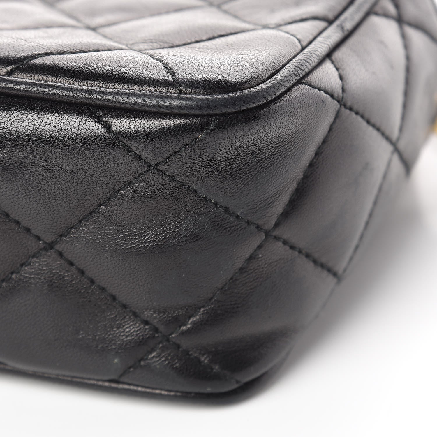 Chanel Lambskin Quilted CC Tassel Camera Case Black 11 of 13