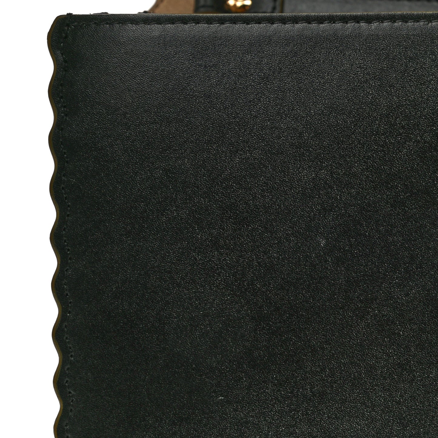 Vitello Liberty Scalloped Studded Kan I Shoulder Bag Black