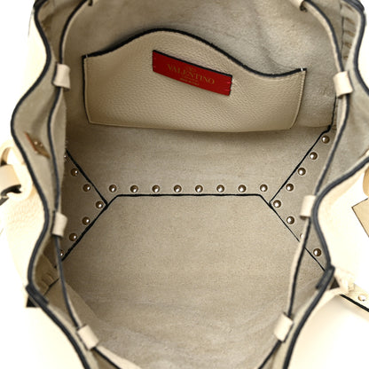 Valentino Garavani Grained Calfskin Rockstud Bucket Bag Ivory 5 of 10