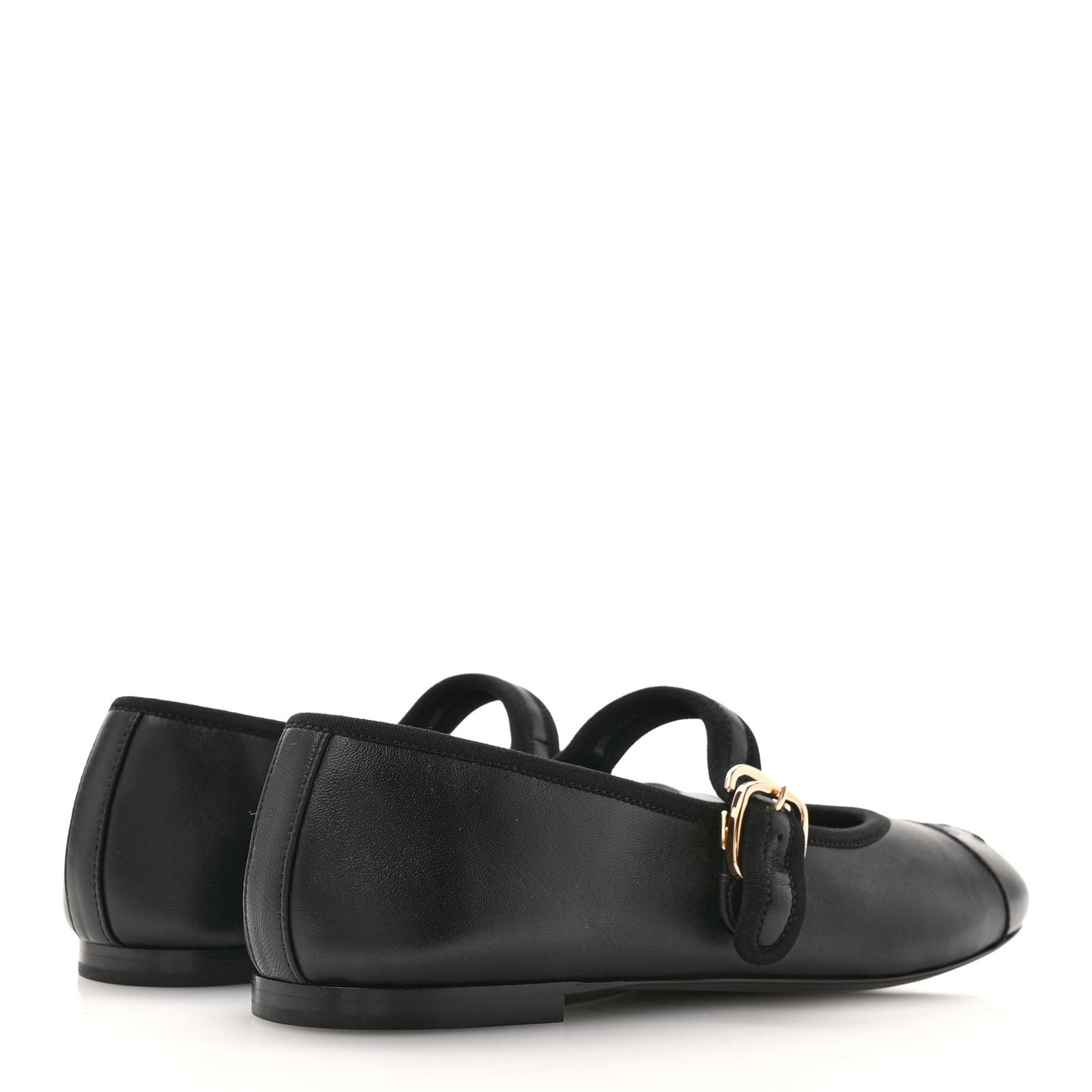 Lambskin Mary Jane Flats 37 Black