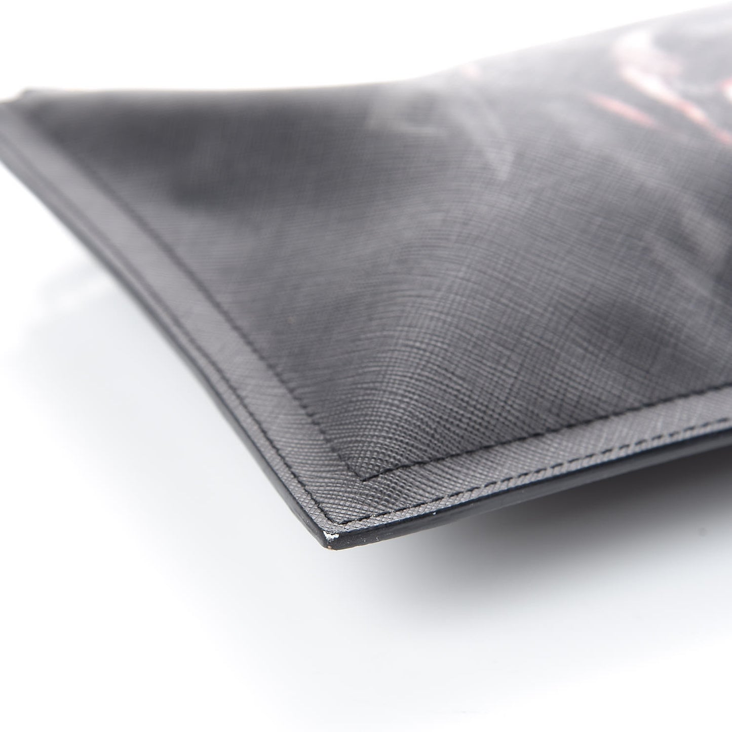 Texutured Coated Canvas Rottweiler Print Medium Cosmetic Pouch Black