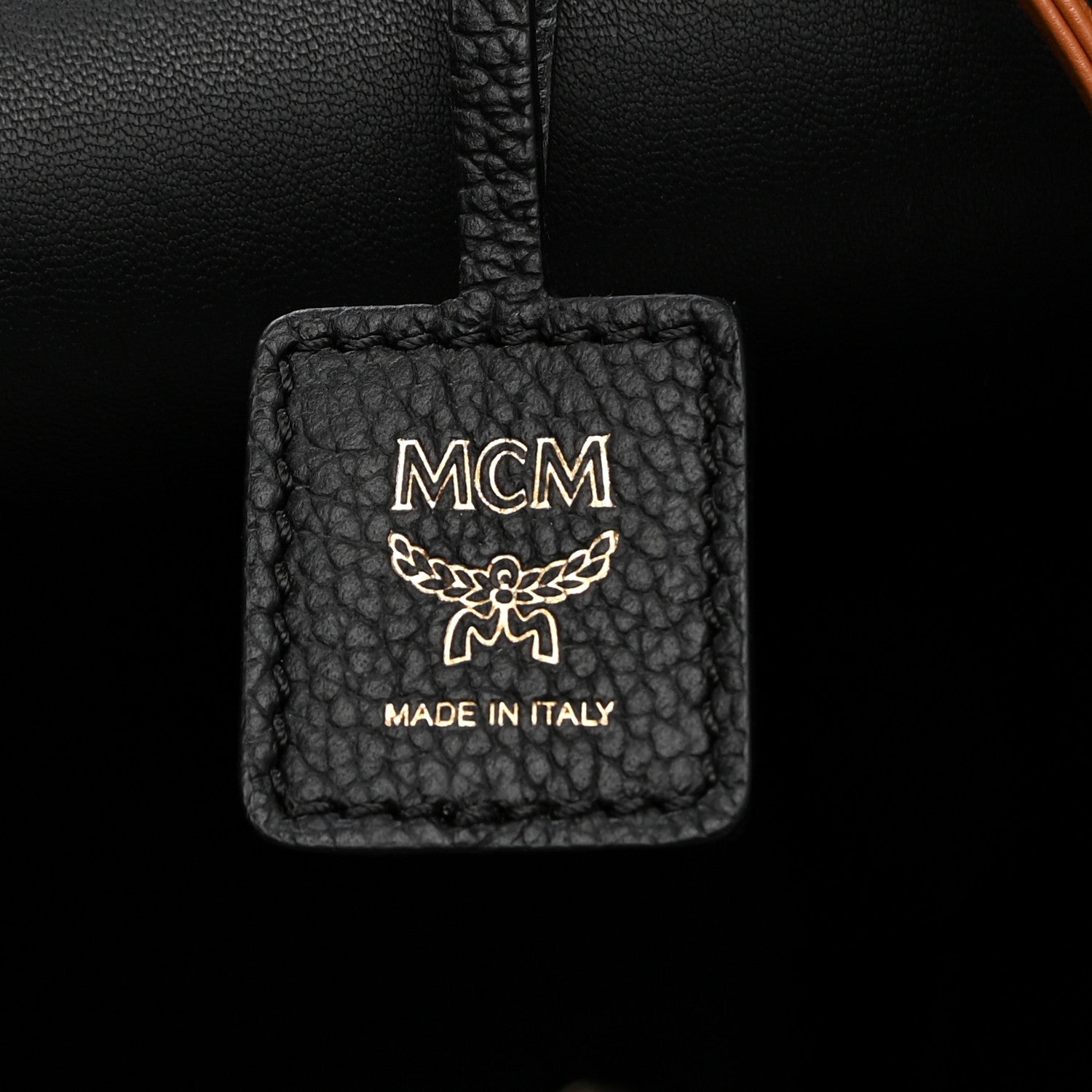 MCM Goatskin Medium Milano Drawstring Bag Black 6 of 10