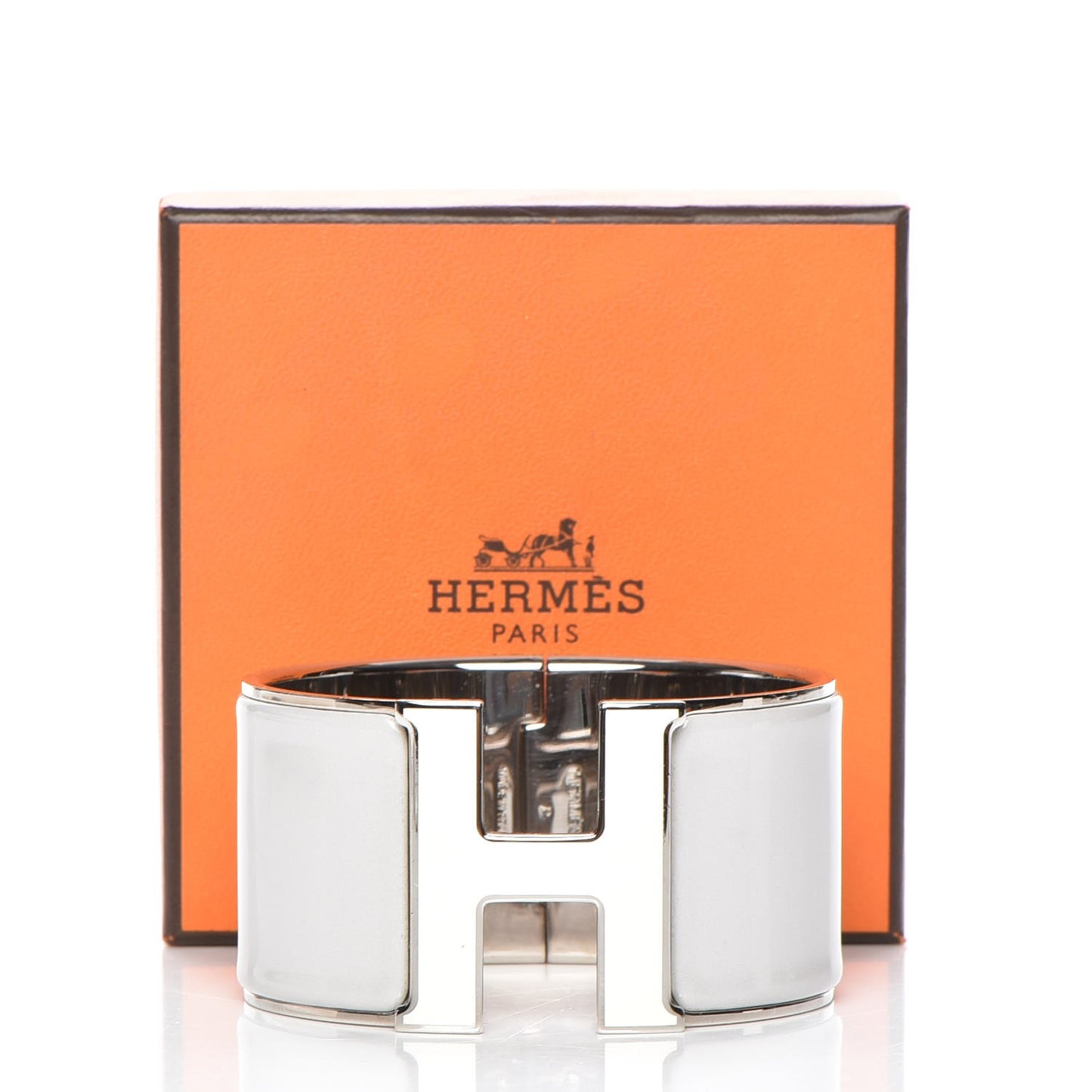Extra Wide Clic Clac H Bracelet GM Gris Clair White