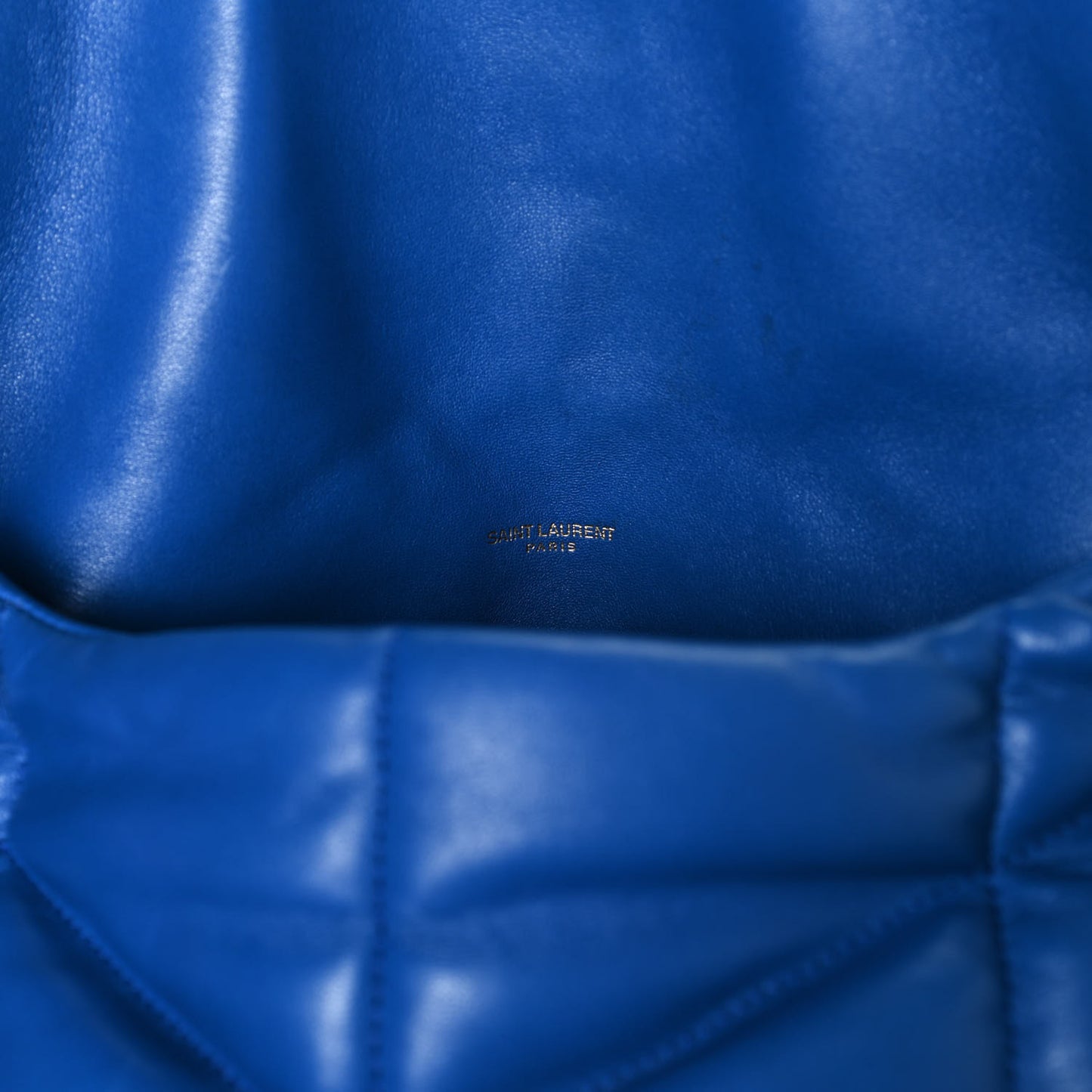 Lambskin Quilted Medium Loulou Puffer Monogram Chain Satchel Majorele Blue