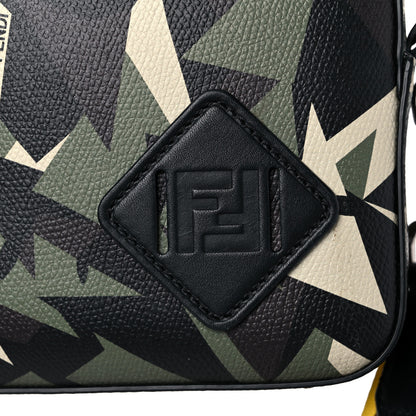Fendi Textured Calfskin Bugs Camouflage Medium Camera Case Multicolor Military 8 of 13