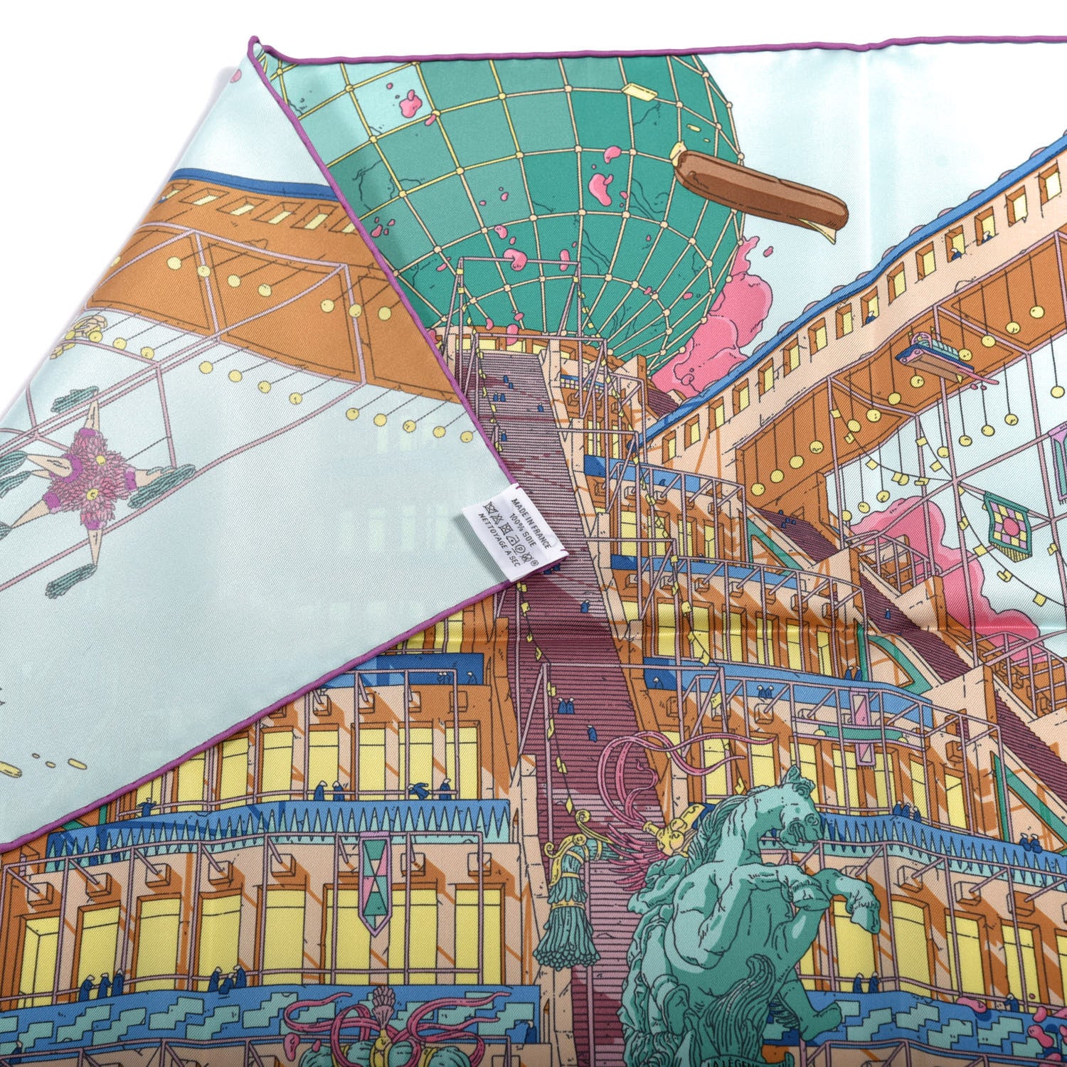 Hermes Silk La Legende Du Cheval A Plumes Scarf 90 2 of 5