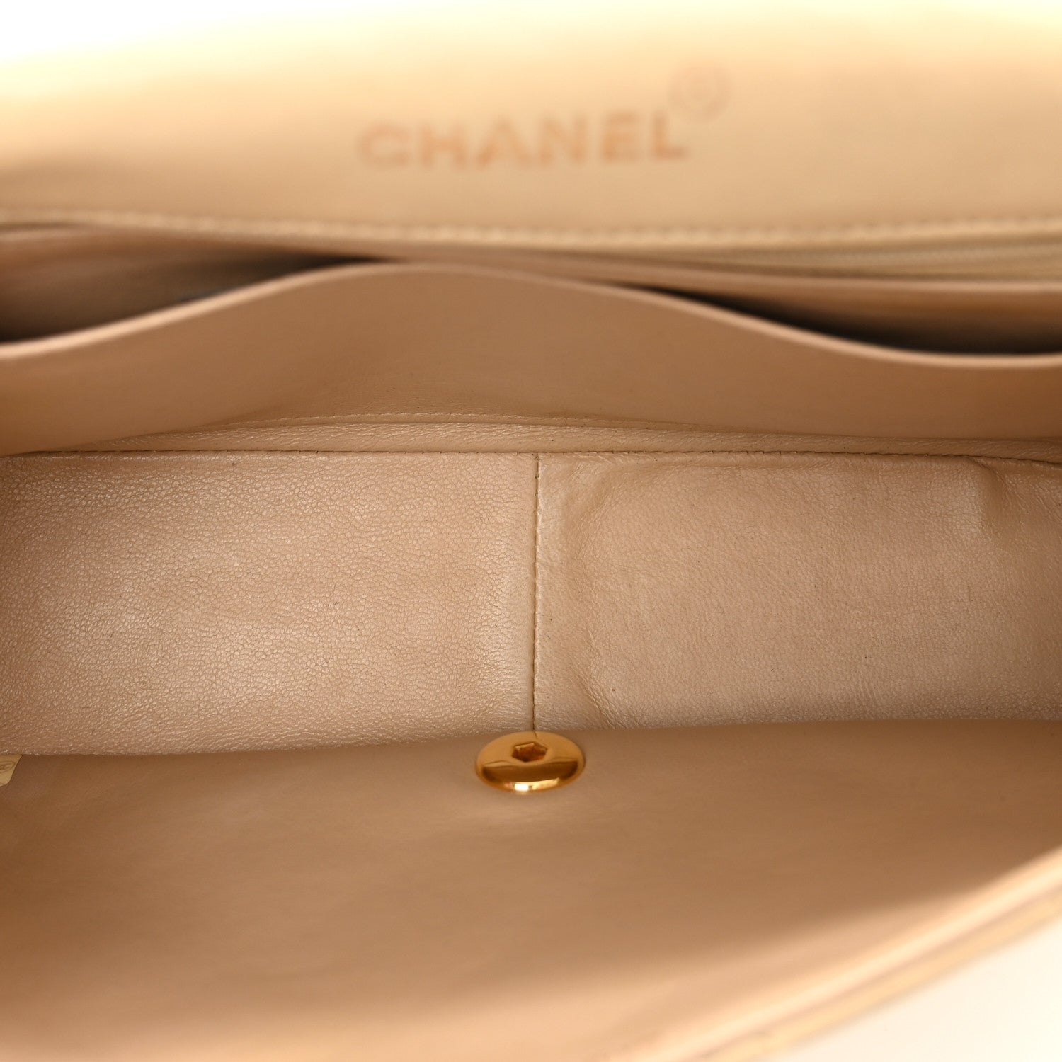 Chanel Lambskin Quilted Medium Single Flap Beige 6 of 14