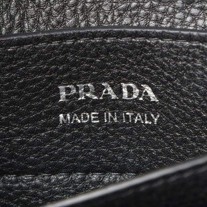 Prada Vitello Daino Small Double Bag Argilla Black 8 of 13