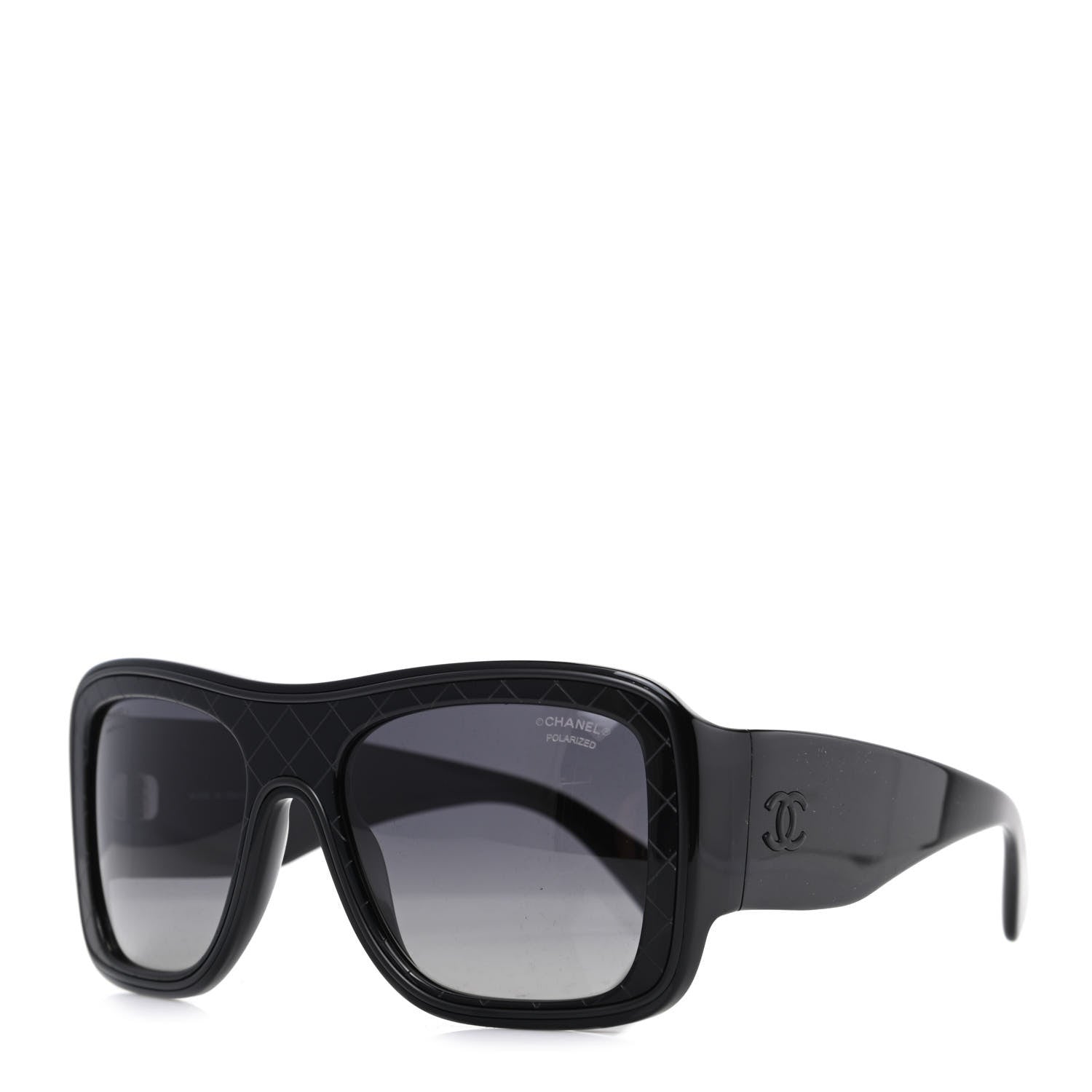 Chanel Acetate Polarized Rectangle Sunglasses 5395 Black 1 of 8