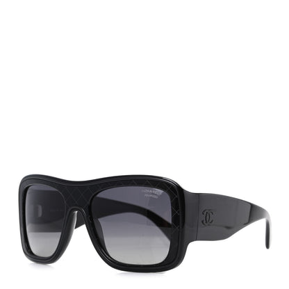 Chanel Acetate Polarized Rectangle Sunglasses 5395 Black 1 of 8