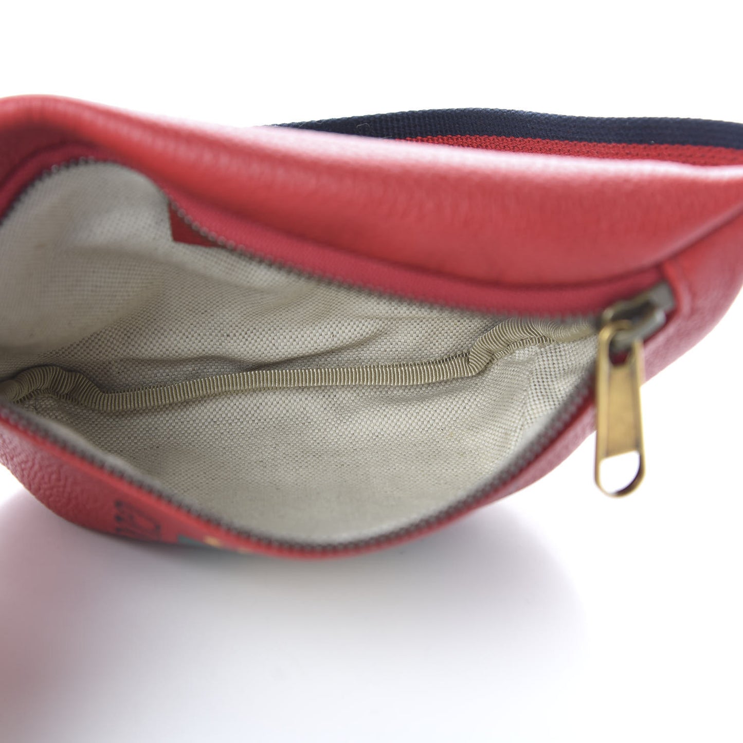 Grained Calfskin Small Logo Belt Bag Hibiscus Red