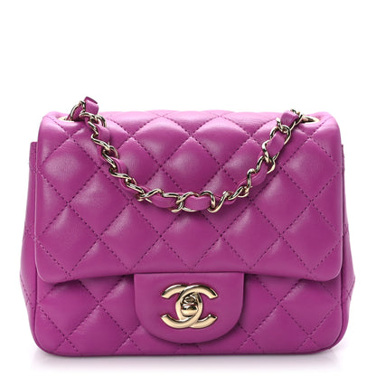 Chanel Lambskin Quilted Mini Square Flap Purple 1 of 9