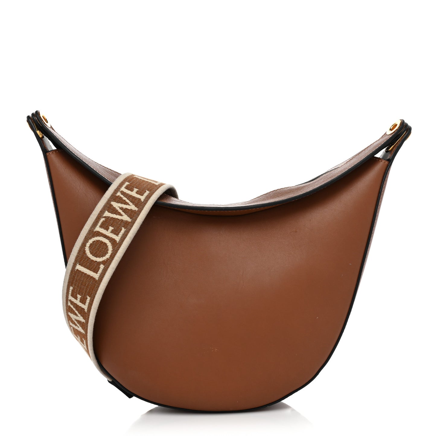 Satin Calfskin Jacquard Luna Bag Pecan