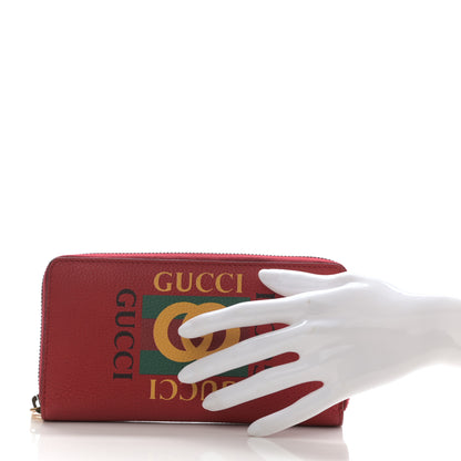 Gucci Cripto Calfskin Interlocking G Logo Zip Around Wallet Hibiscus Red Giallo Black Green Red 2 of 8