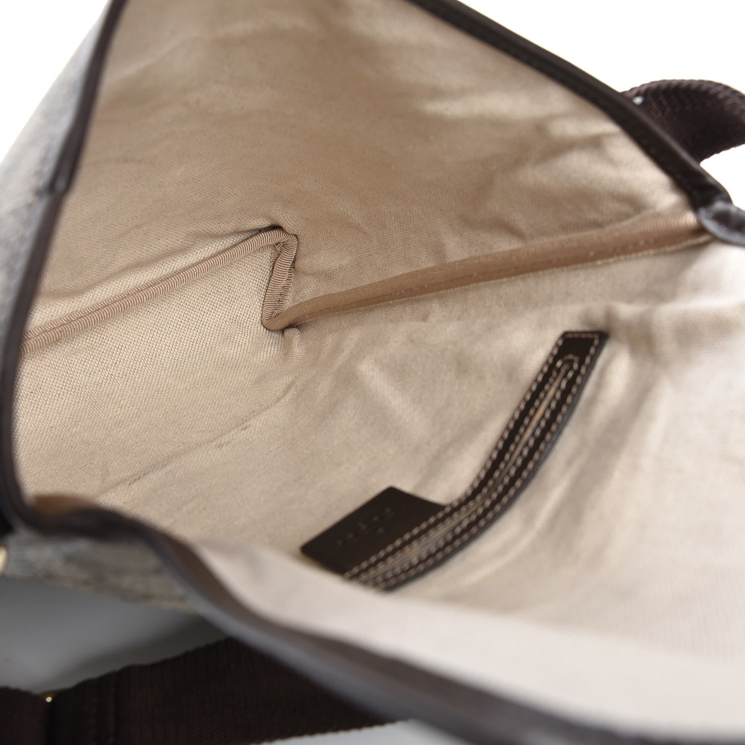 Gucci GG Supreme Monogram Selleria Calfskin Small Flap Messenger Bag Beige Ebony Cocoa Dark Chocolate 5 of 7